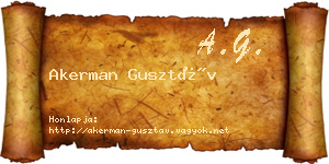 Akerman Gusztáv névjegykártya